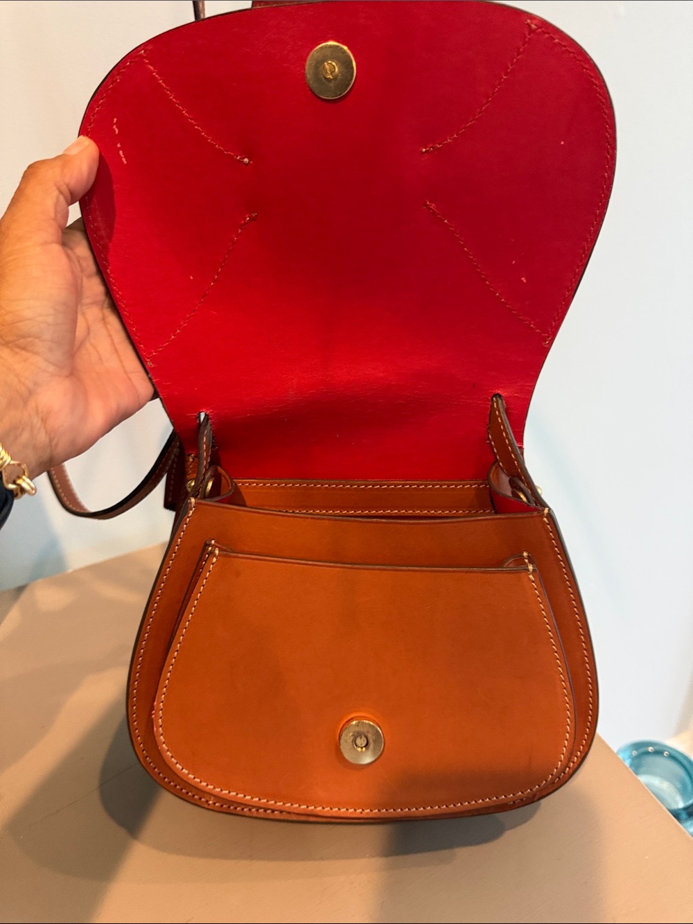 Dooney & Bourke Tan Leather Crossbody Bag - Picture 2 of 4